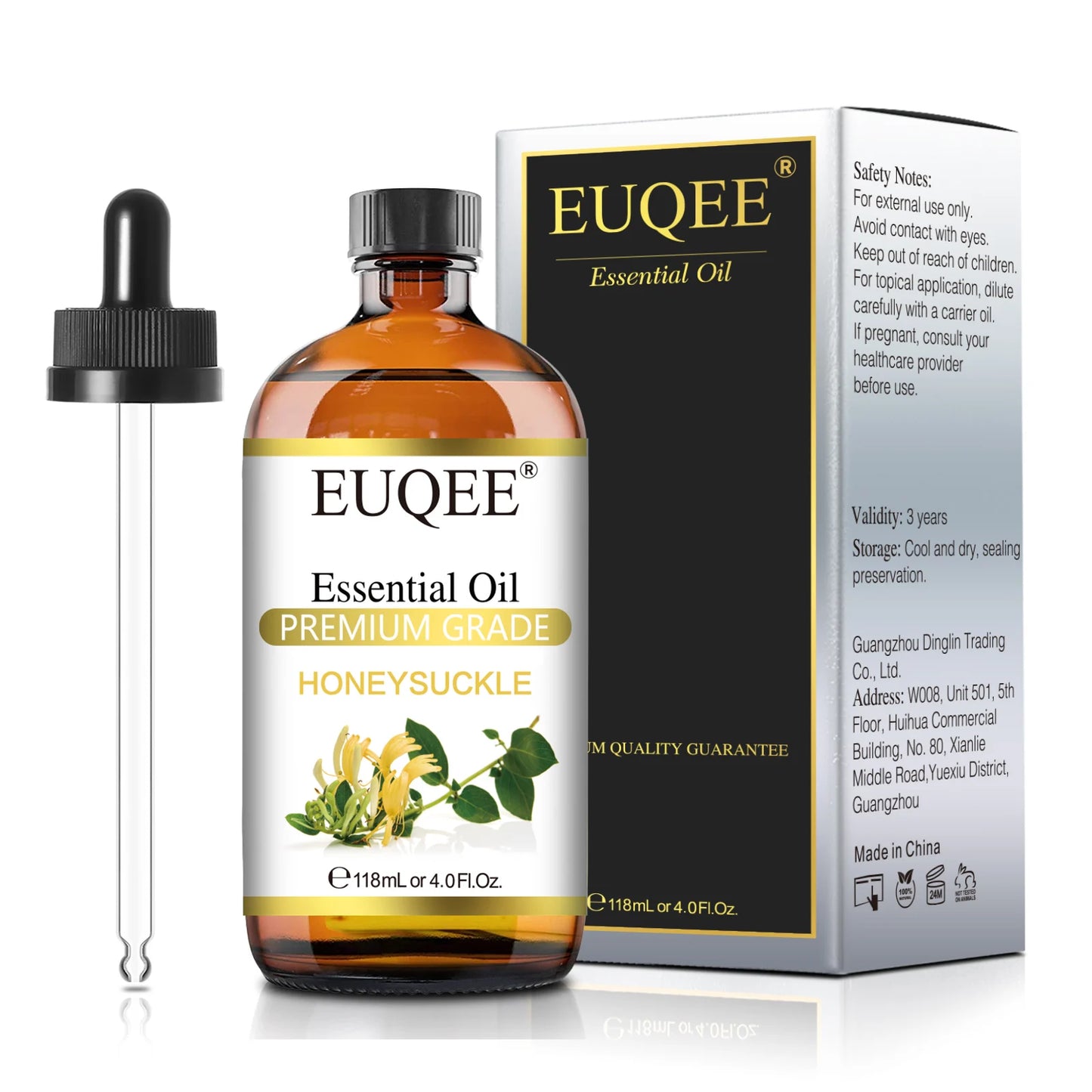 EUQEE 118ml Pure Essential Oil – Aromatherapy Diffuser Blend with Palo Santo, Lavender, Vanilla & More C120