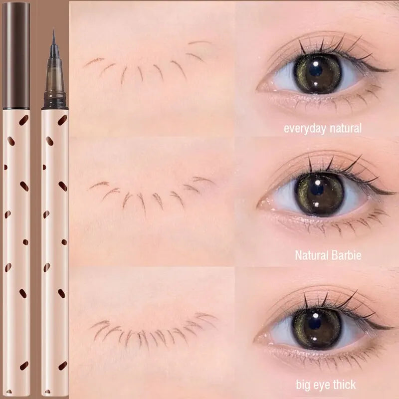 MAXFINE Waterproof Long Lasting Liquid Eyeliner – Smudge-Proof Silkworm Lash Pencil