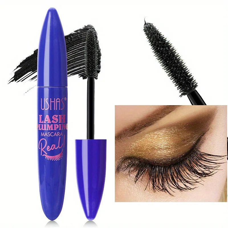 USHAS 4D Ultra Long Lasting Waterproof Mascara – Fiber Lash Extension with 360° Spiral Brush