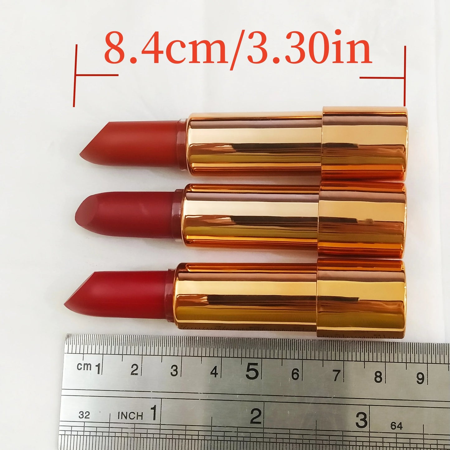 LUXURYTO - Juego de 3 labiales mate con bolsa plateada - Duraderos y resistentes al agua