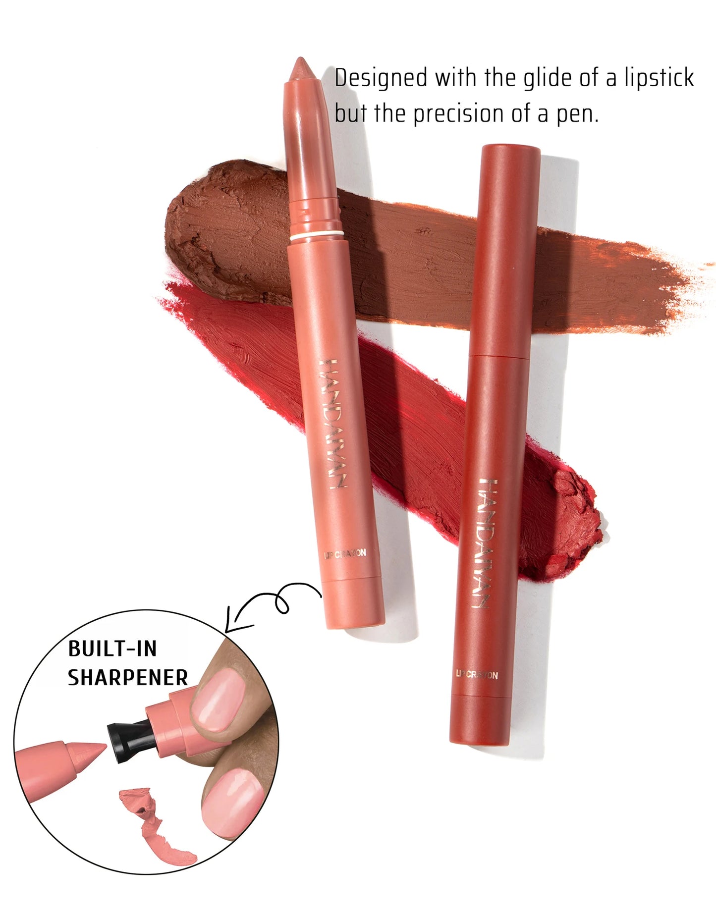 HANDAIYAN Matte Lipstick Pen with Built-In Sharpener – Fadeless & Non-Staining