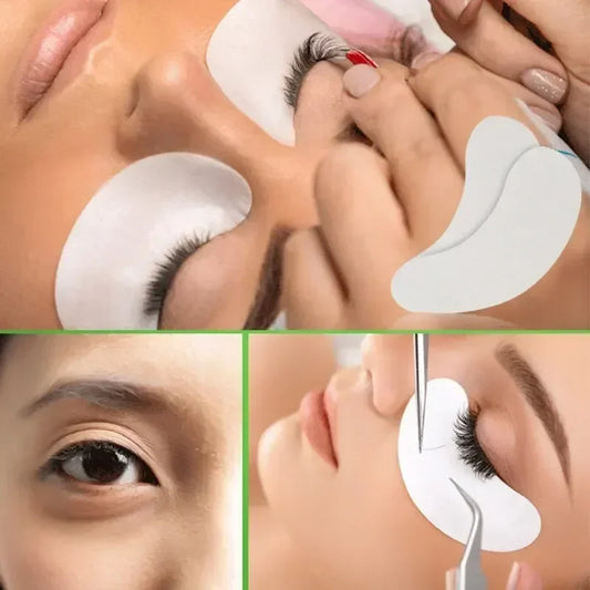 Parches de hidrogel para ojos CNKESS (paquete de 50): Parches de gel sin pelusa para extensiones de pestañas, hidratantes y aislantes.