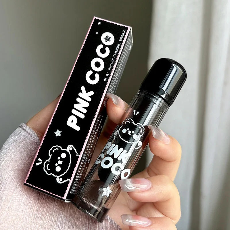 PINKCOCO Mirror Lip Glaze: brillo nude de larga duración con brillo iluminador