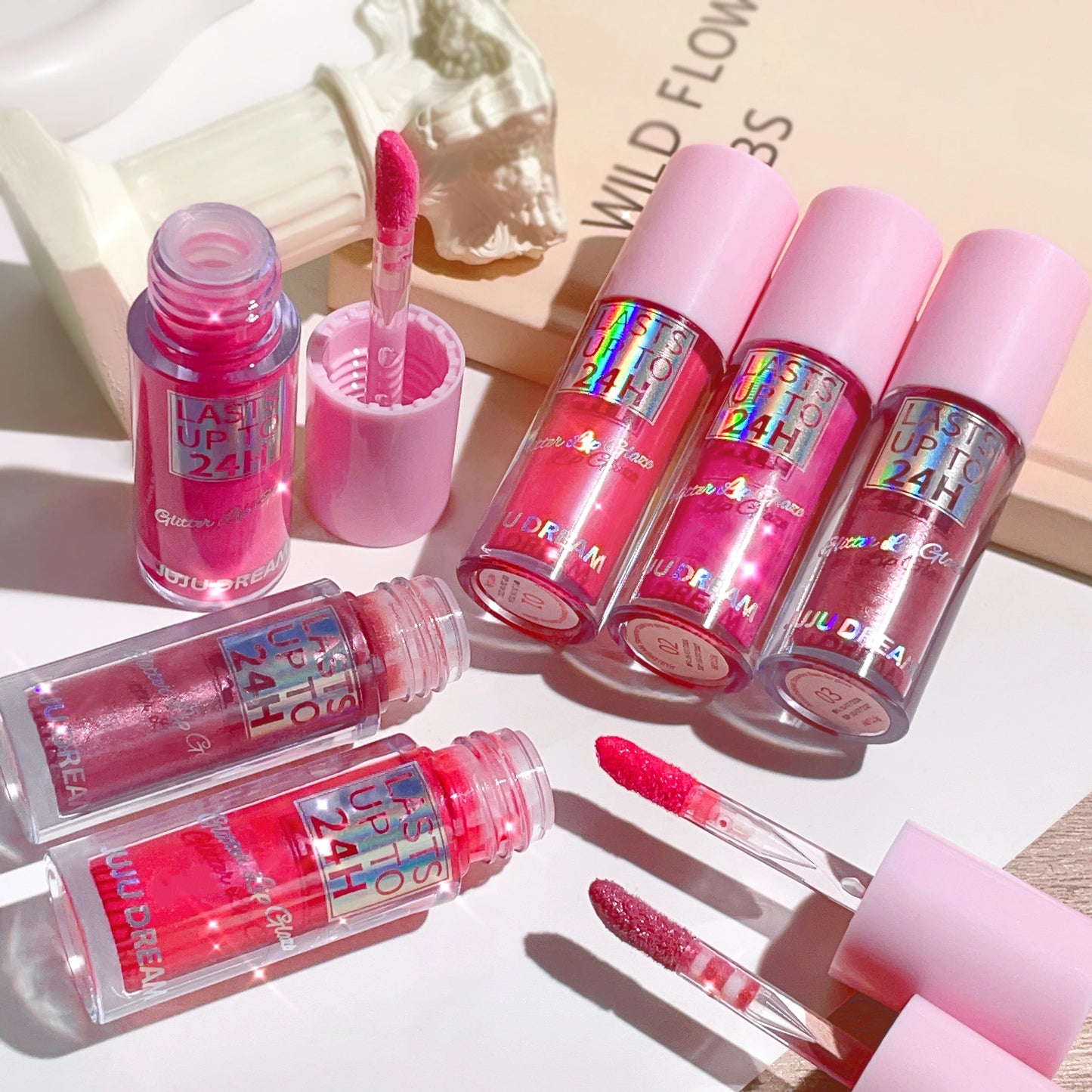 Brillo labial JUJU Dream Flowing Light Glitter: duradero, hidratante y resistente al agua
