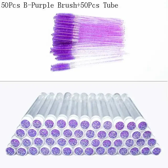 ZXZZS 50 Reusable Mascara Wands with Tubes – Lash & Brow Spoolie Set