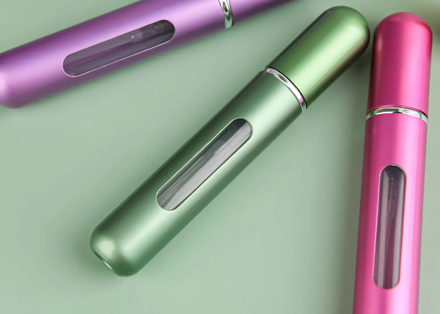Atomizador de perfume portátil LuxuryGlow de 5 ml/8 ml: botella de viaje recargable con pulverizador para fragancias y alcohol