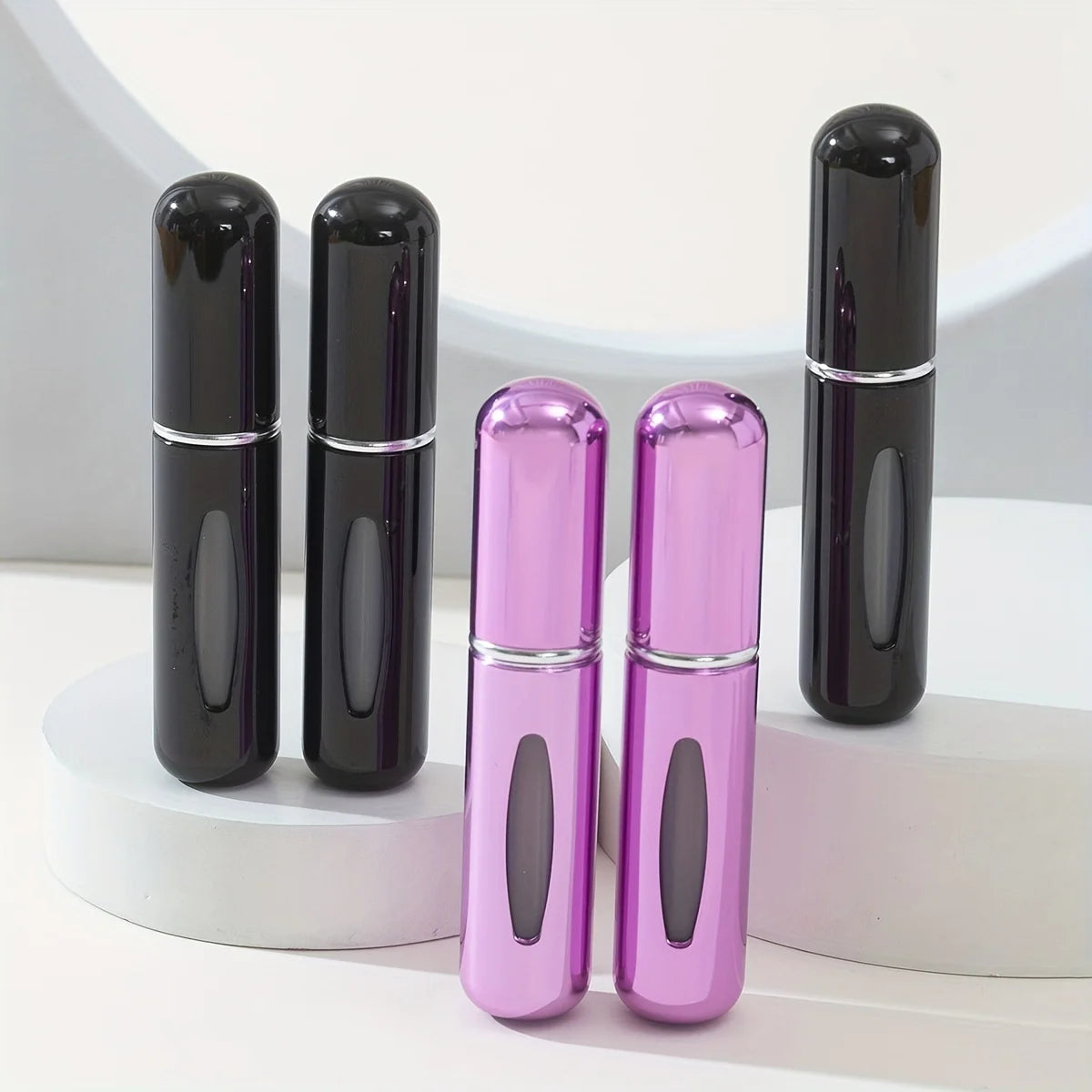 Botellas pulverizadoras de perfume portátiles LuxuryGlow (paquete de 5): atomizadores de viaje recargables para uso diario