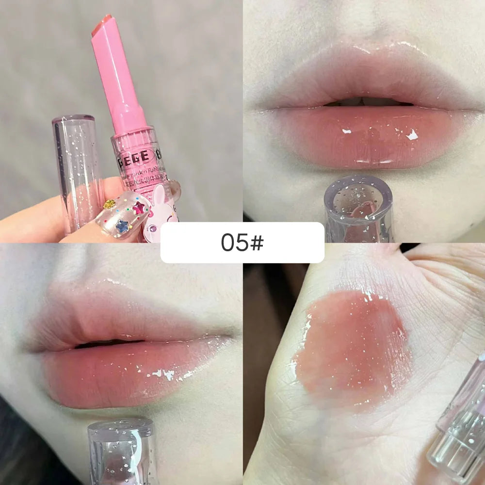 Brillo labial Gege Bear Garden Pink Rabbit: hidratante, duradero y resistente al agua.