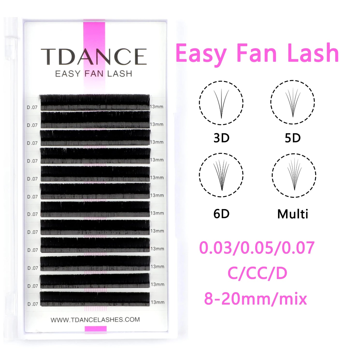 TDANCE Easy Fanning Volume Eyelash Extensions – Self-Blooming Individual Lashes for Fast Application C90