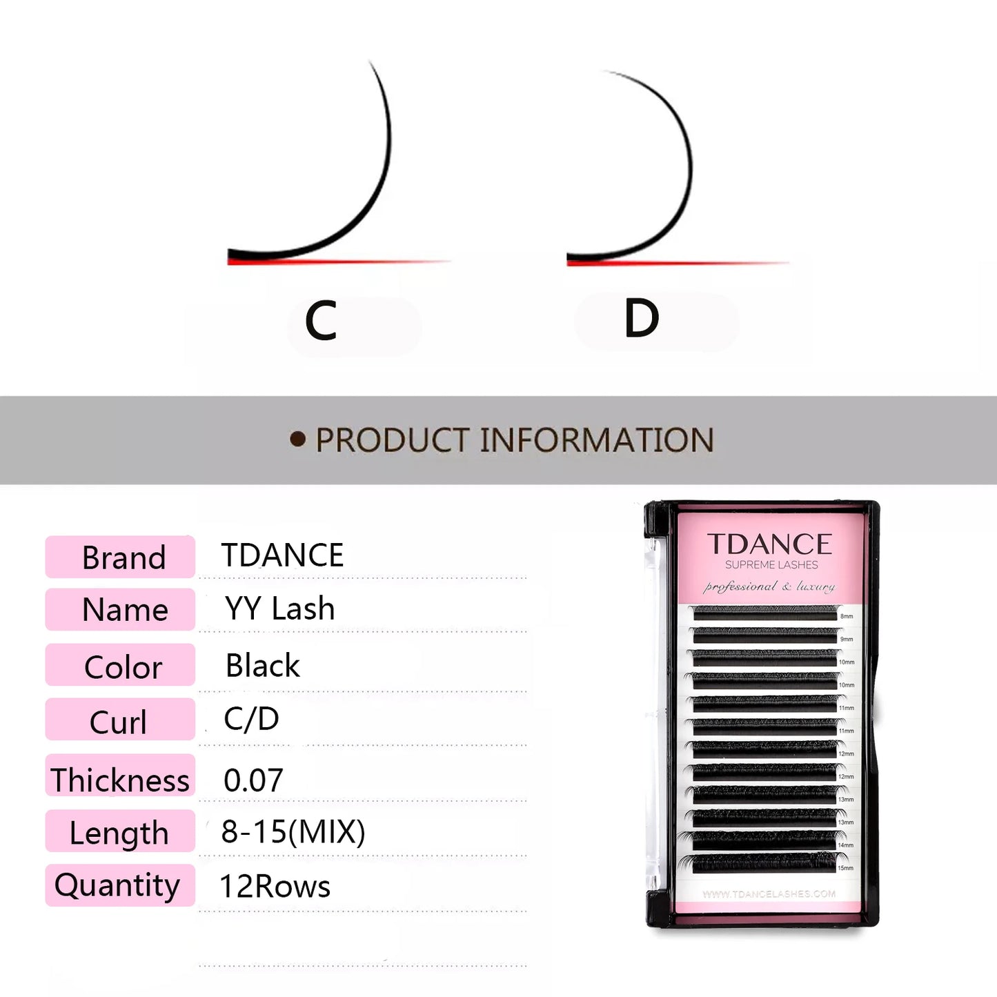 TDANCE YY Shape Mink Eyelash Extensions | Soft, Natural & Hand-Woven