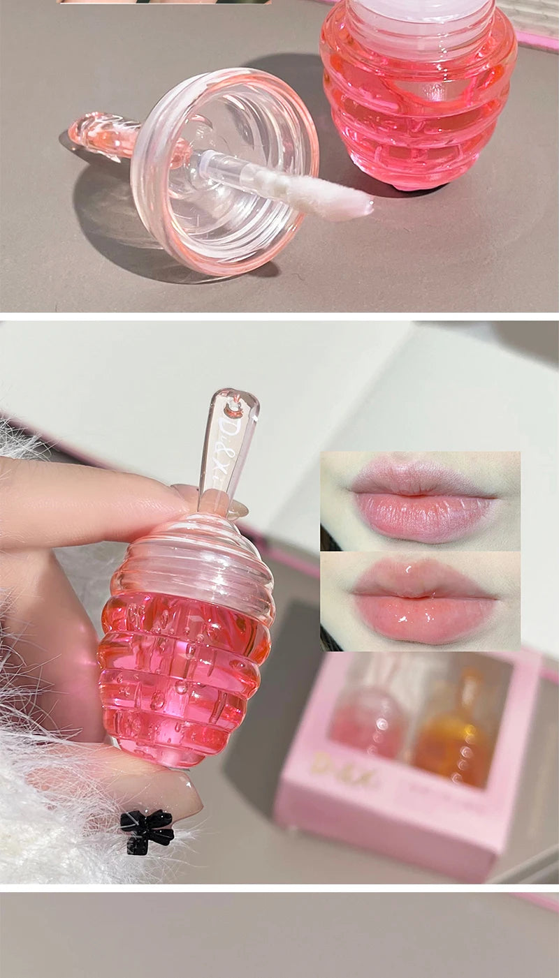 Set de aceites labiales LuxuryGlow Honeypot: cuidado labial hidratante y duradero