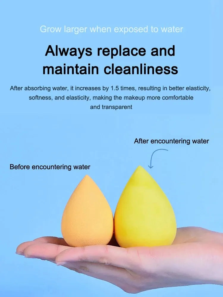 6-Pack Dual Use Makeup Sponges | Wet & Dry Water Drop Beauty Blender Puff