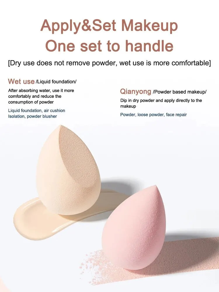 6-Pack Dual Use Makeup Sponges | Wet & Dry Water Drop Beauty Blender Puff