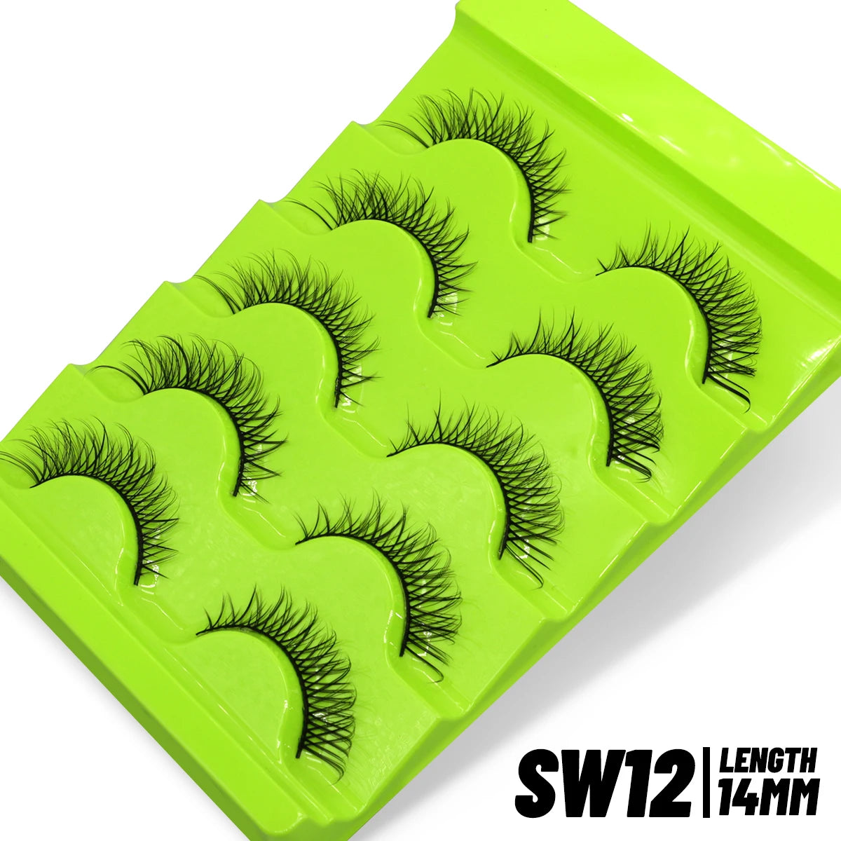 GROINNEYA Cat Eye Wispy Lashes – 5/6 Pairs Clear Band Natural 6D Eyelash Extensions