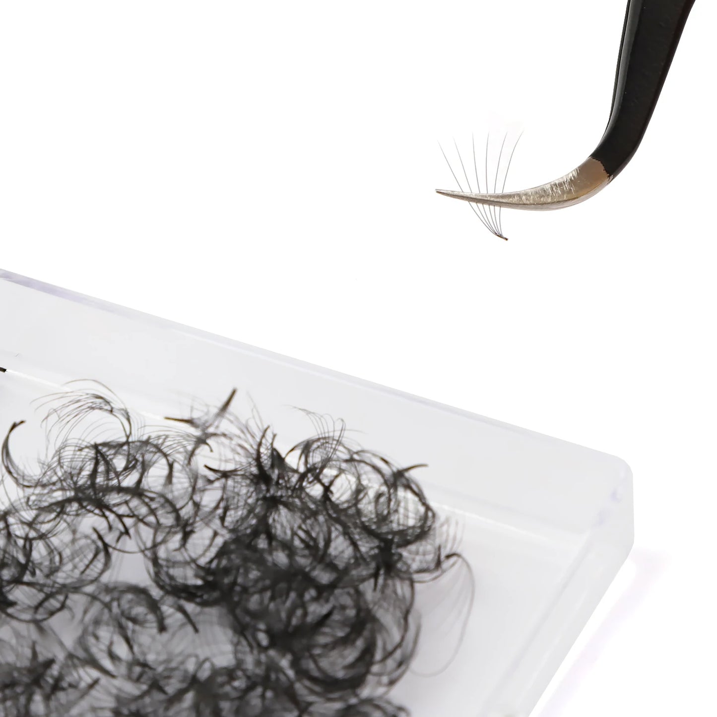 TDANCE 500Fans Premade Volume Eyelash Extensions – Pointy Base, Medium Stem C210