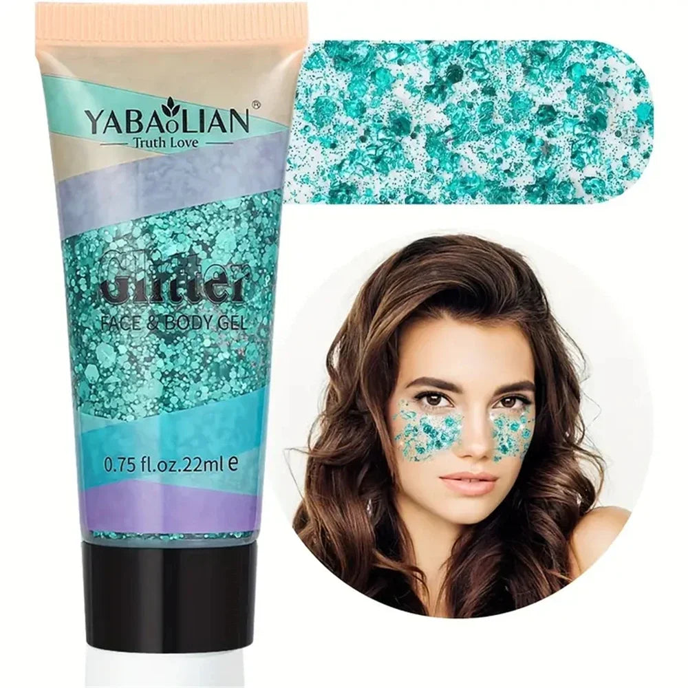 SAKSRAAR Mermaid Sequin Body Glitter Gel – Long-Lasting Sparkle for Festivals & Parties