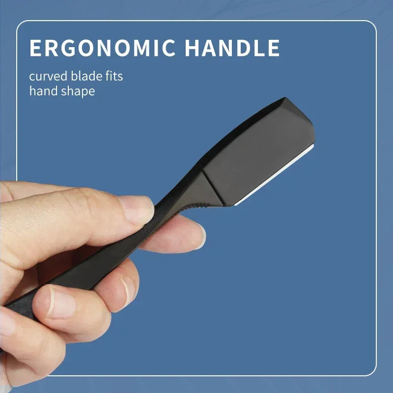 LuxuryGlow Professional Straight Edge Razor for Men – Manual Shaving Knife with Zinc Alloy Handle