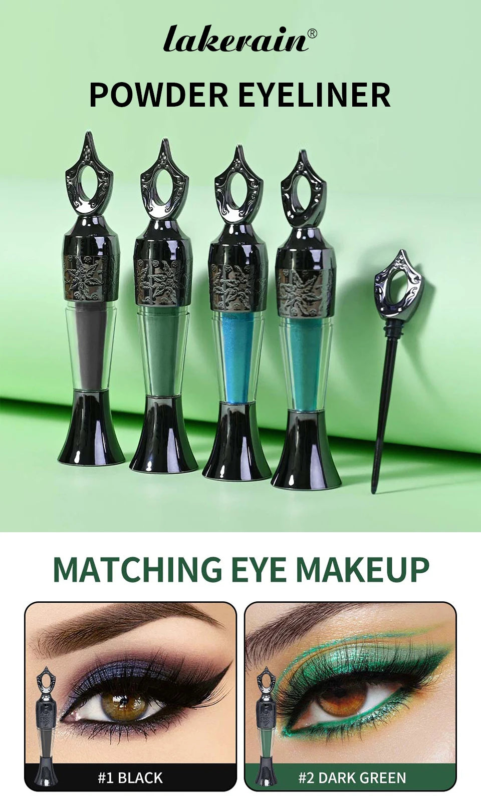 LAKERAIN 4-Color Powder Eyeliner Stick – Waterproof, Smudge-Free & Long-Lasting