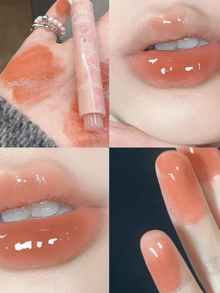 Lápiz labial Gege Bear Honey: labial hidratante en gelatina con acabado brillante.