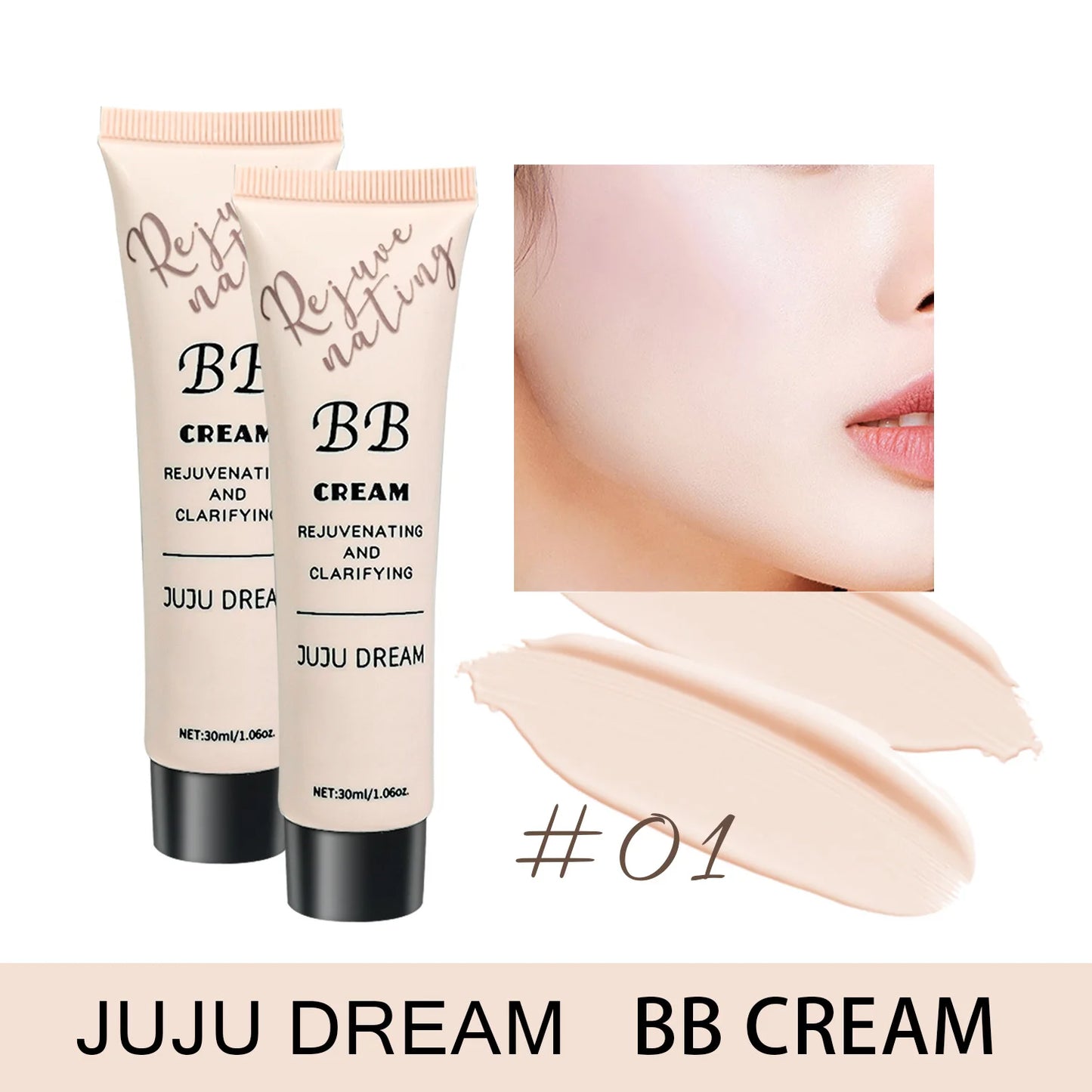 JUJU Dream BB Cream — Moisturizing, Oil Control & Long-Lasting Foundation
