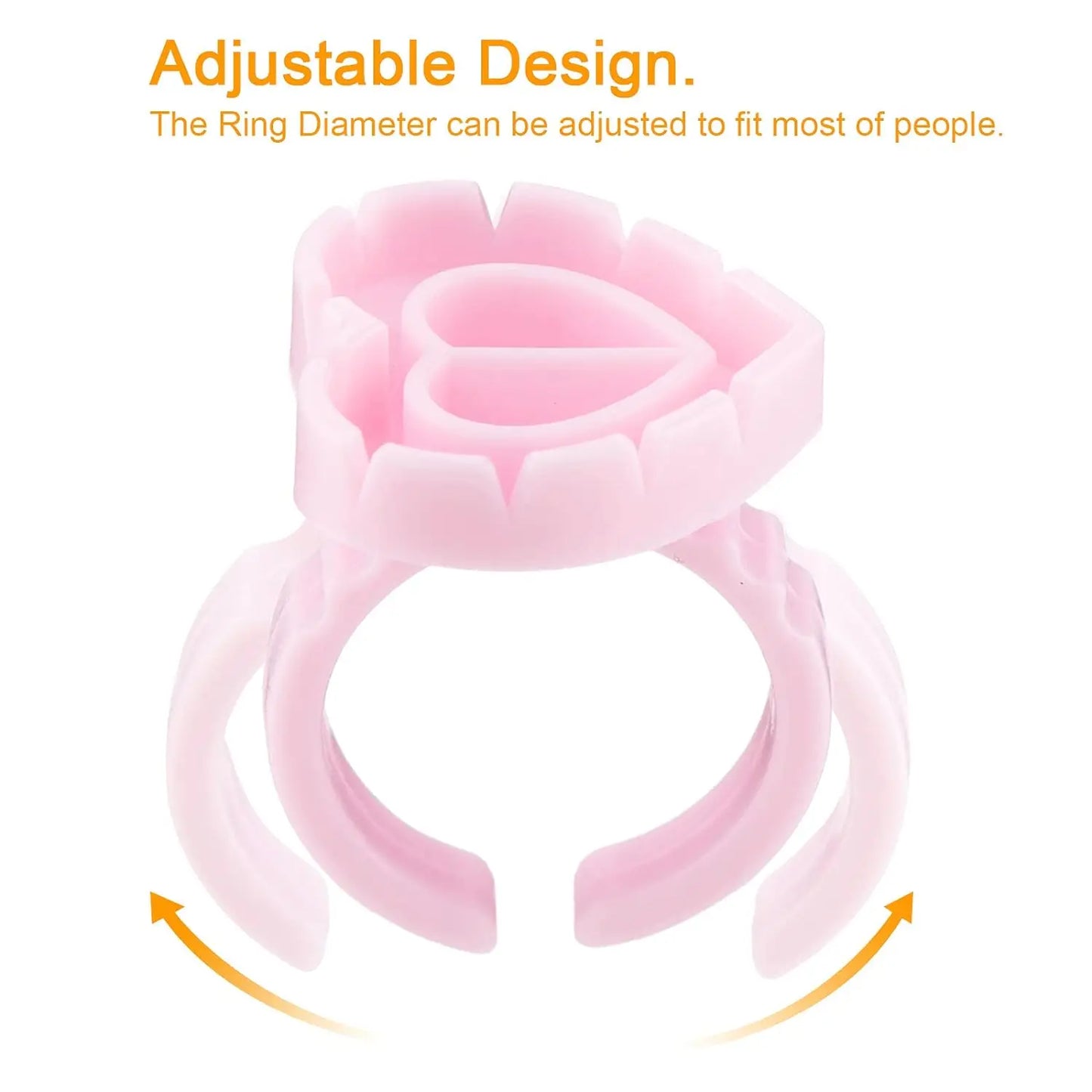 FOEONCO 100PCS Disposable Heart-Shaped Glue Rings – Eyelash & Tattoo Pigment Cups