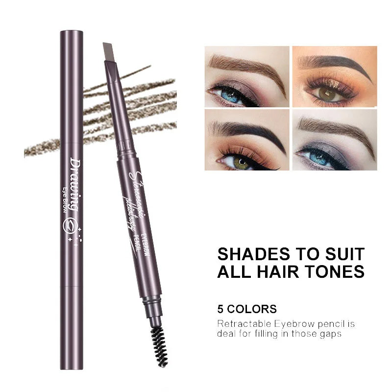 SAKSRAAR Natural Brown Waterproof Eyebrow Pencil – Ultra-Fine, Smudge-Proof, Long-Lasting