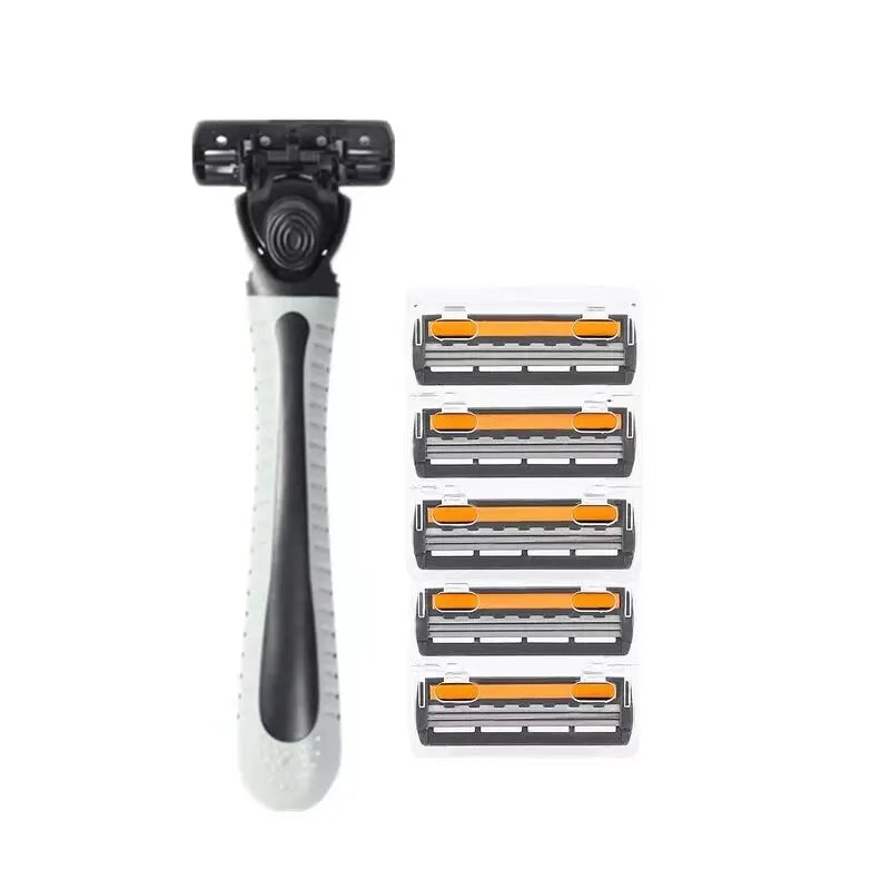 LuxuryGlow Triple-Blade Men's Razor | Reusable Shaver with Imported Blades for Smooth Shaving