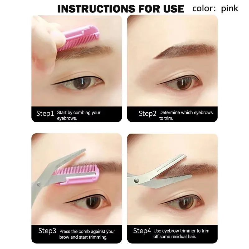 Recortador de cejas LuxuryGlow con peine: cuchilla de precisión de acero inoxidable para principiantes