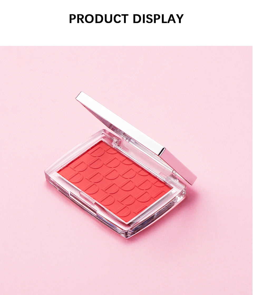Paleta de rubor mate en relieve LuxuryGlow de 6 colores: alta pigmentación, brillo rosado natural