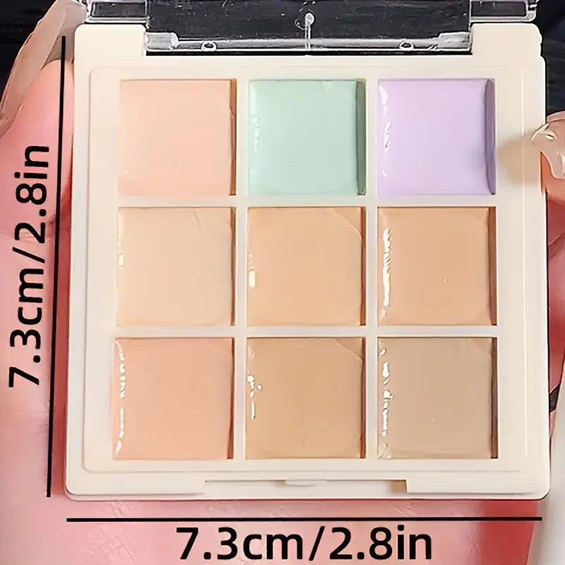 LuxuryGlow 9-Color Waterproof Concealer Palette – Full Coverage for Spots, Dark Circles & Color Correction