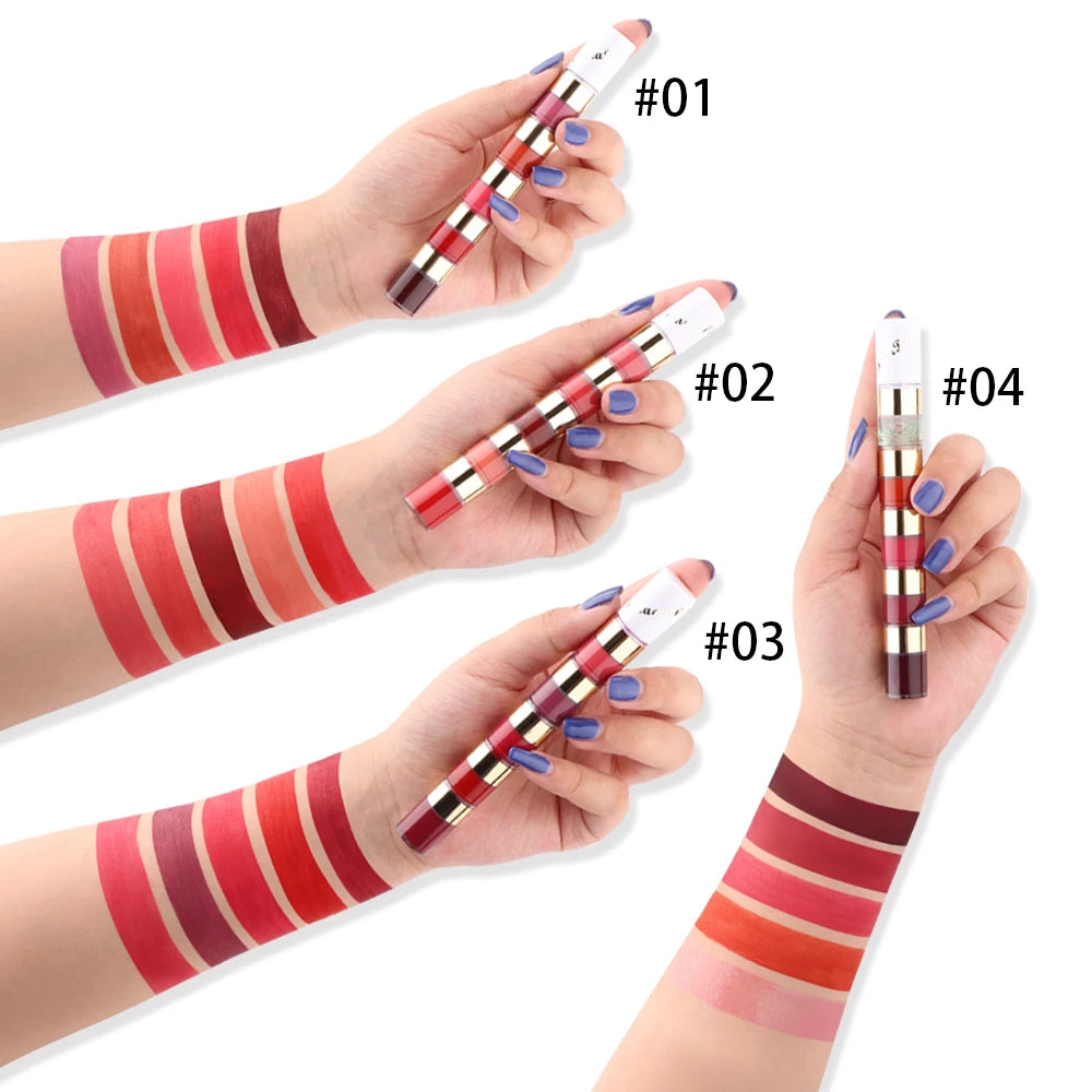 Set de brillo labial mate de larga duración Cmaadu de 5 colores: resistente al agua y a las manchas