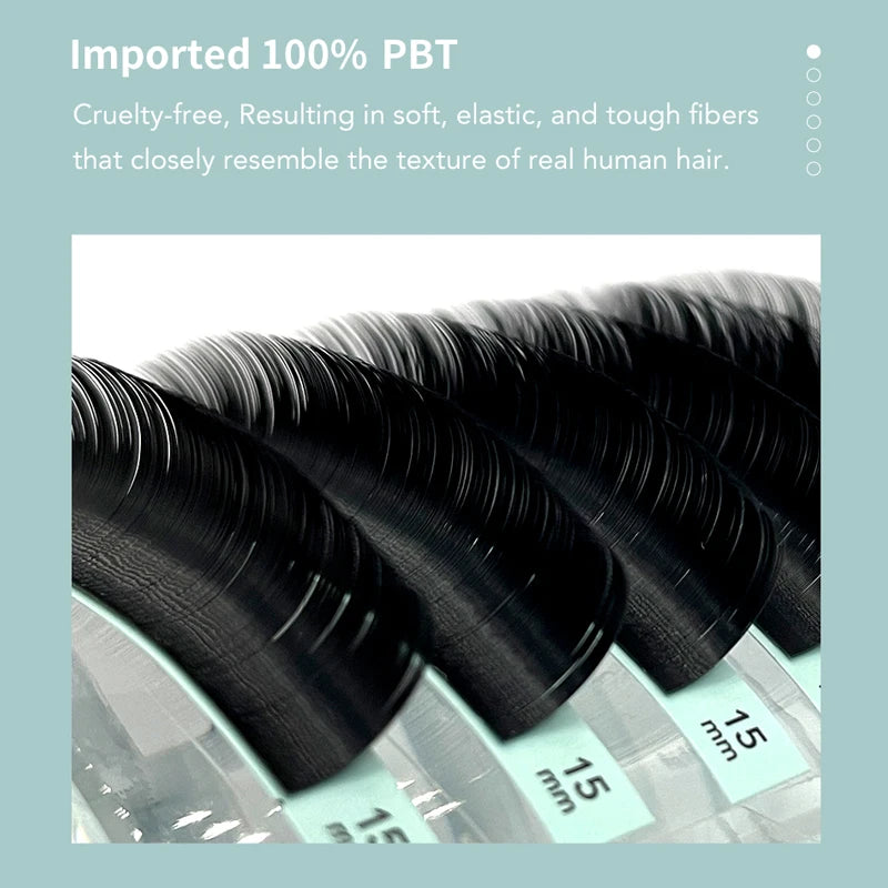 DIYDAY Individual Eyelash Extensions – Matte Black Mink Faux Lashes, 16 Rows C180