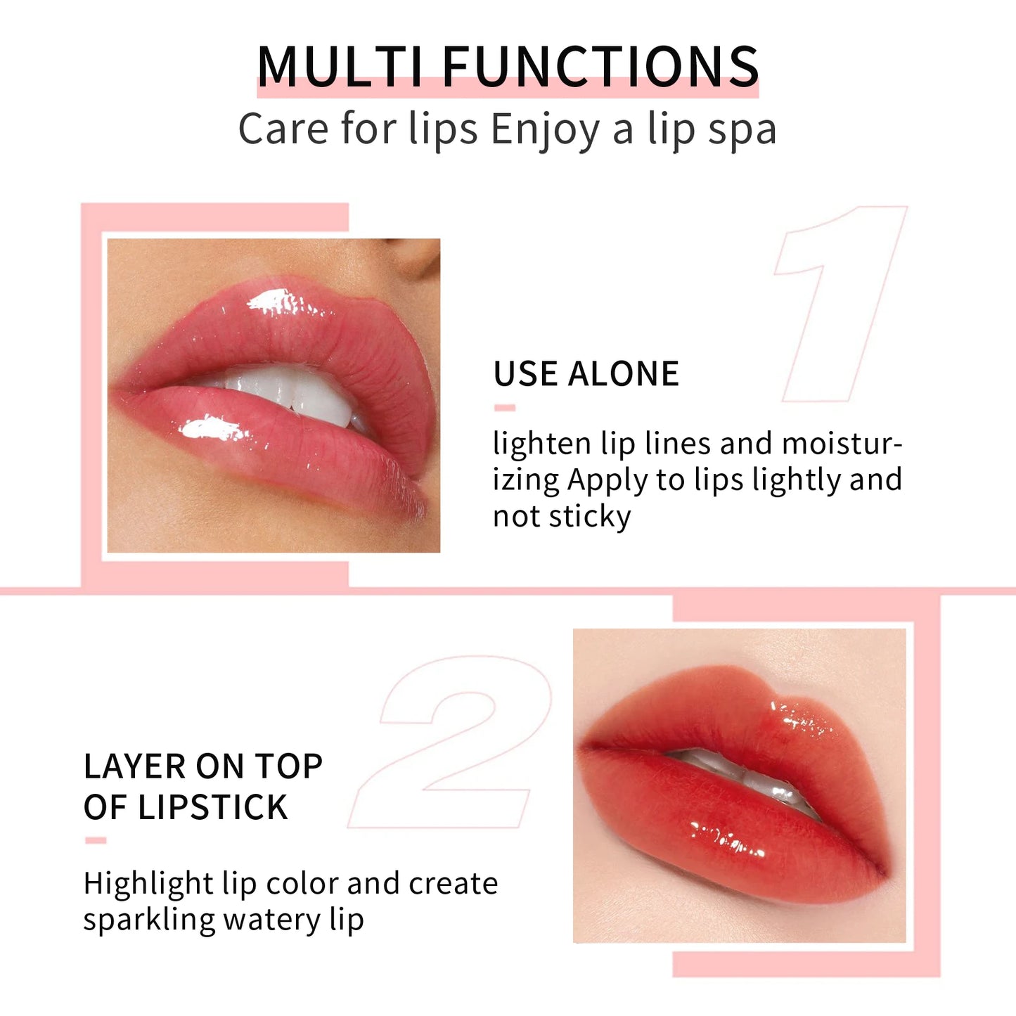 Aceite labial Hello Kiss Crystal Jelly | Hidratante, voluminizador y brillo con color