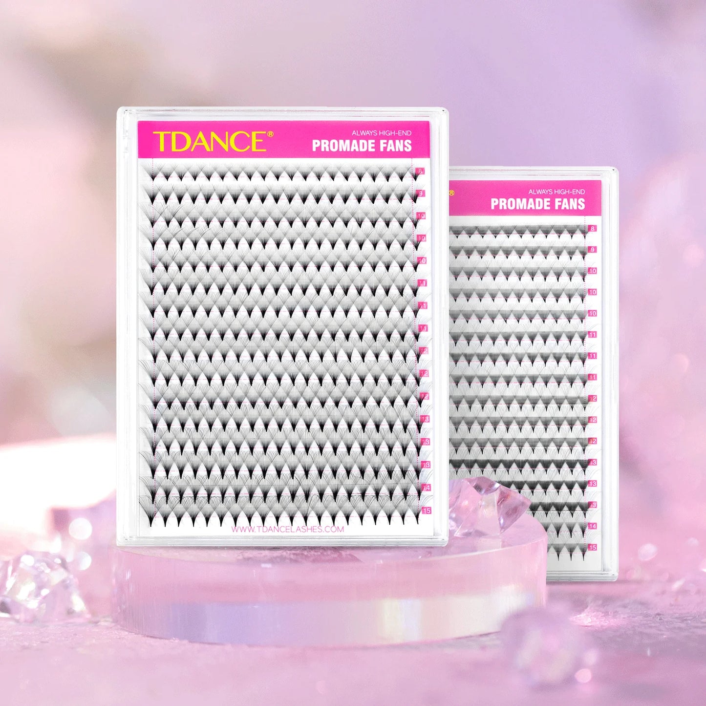 TDANCE 320 Premade Volume Lash Fans | 16-Line Tray | 3D–24D Pointy Base Faux Mink Extensions
