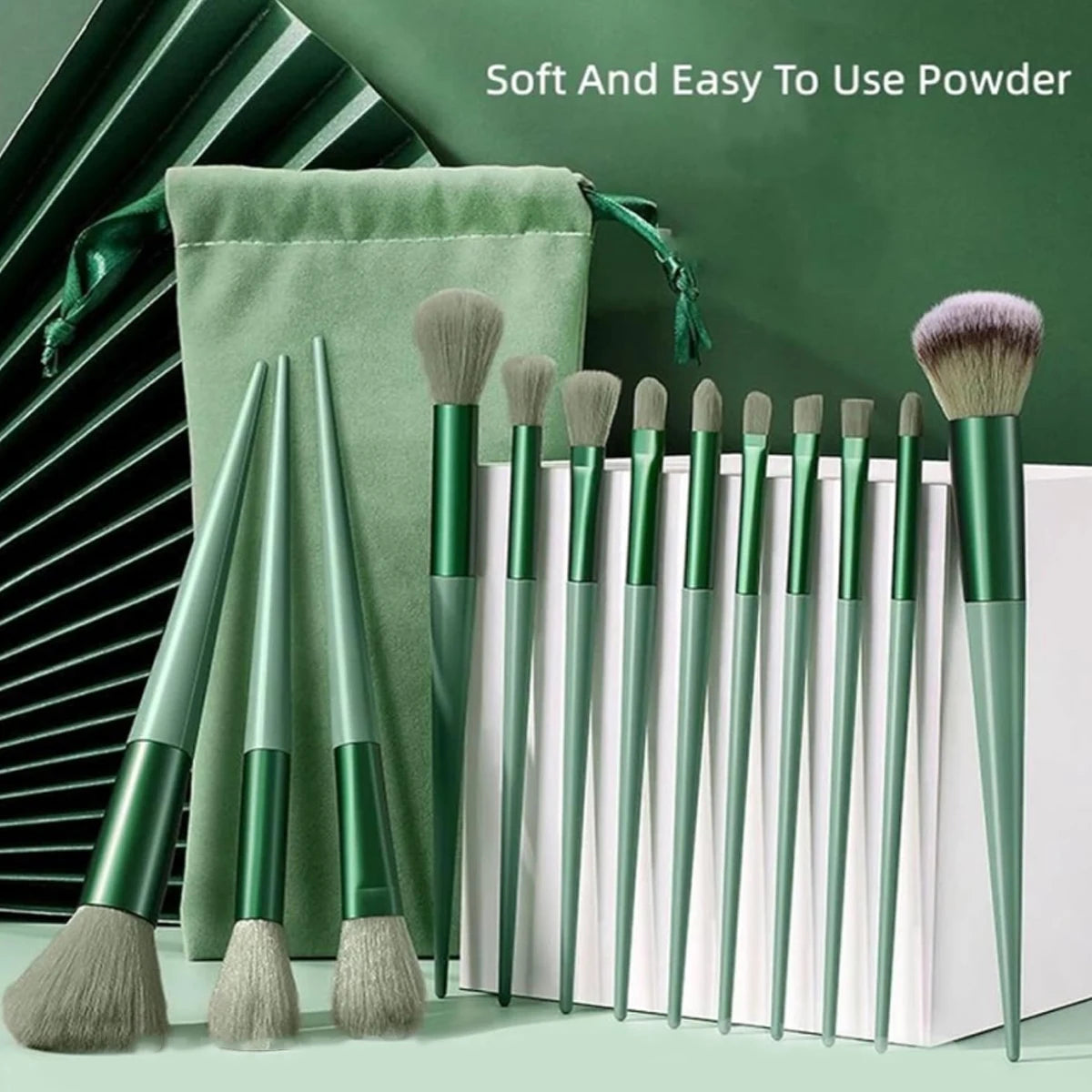 LuxuryGlow 13pcs Professional Makeup Brush Set – Soft Bristles with Travel Pouch
