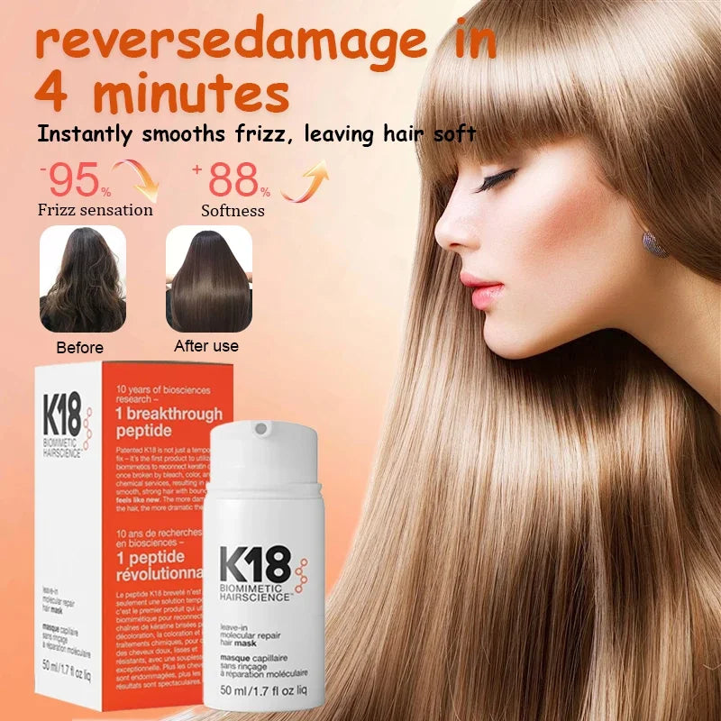 Jaysuing K18 Leave-In Repair Hair Mask – 50ML Conditioner for Dry & Damaged Hair (4-Minute Treatment)