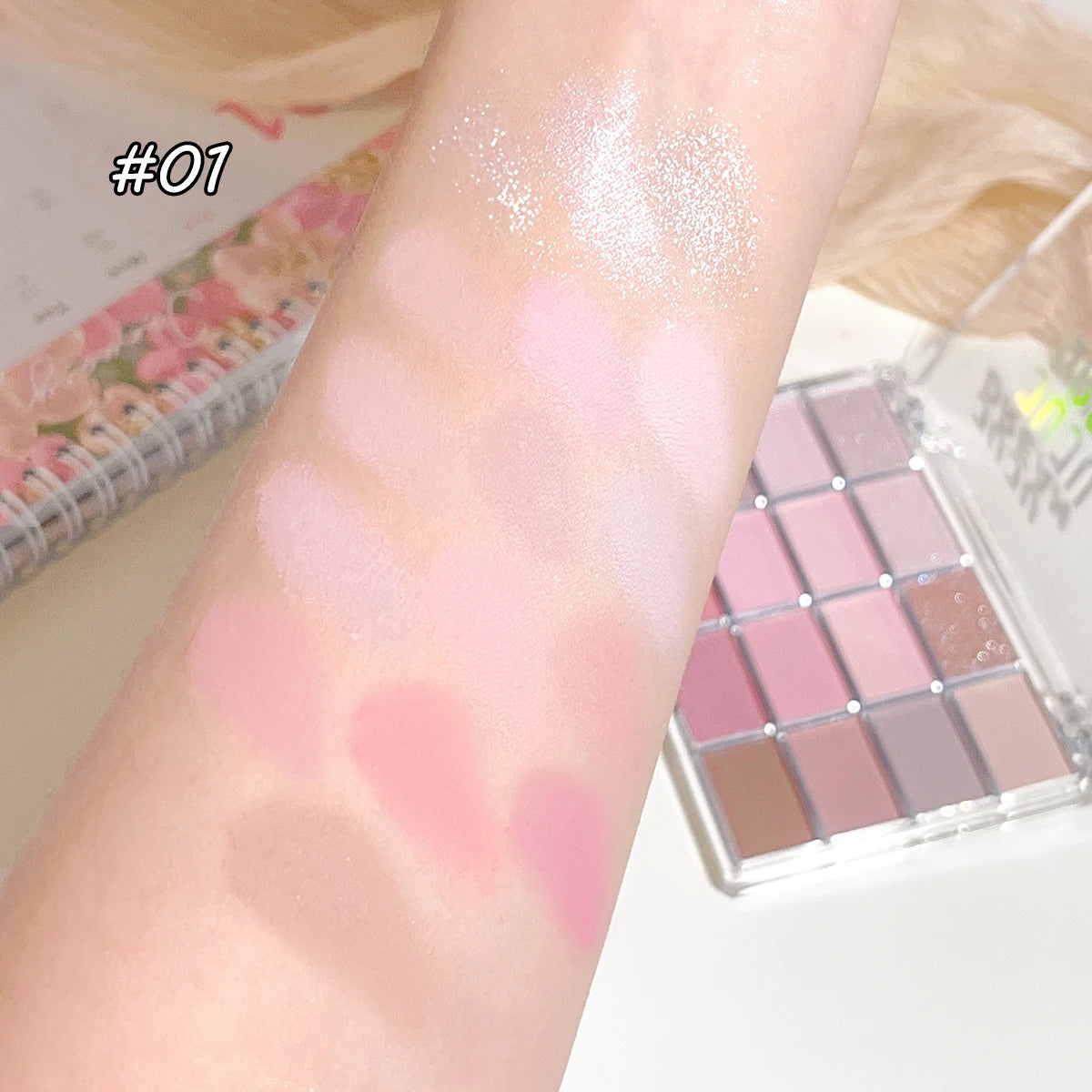 Luxury Glow 16-Color Eyeshadow Palette – Matte & Shimmer Earth Tones, Long-Lasting & Waterproof