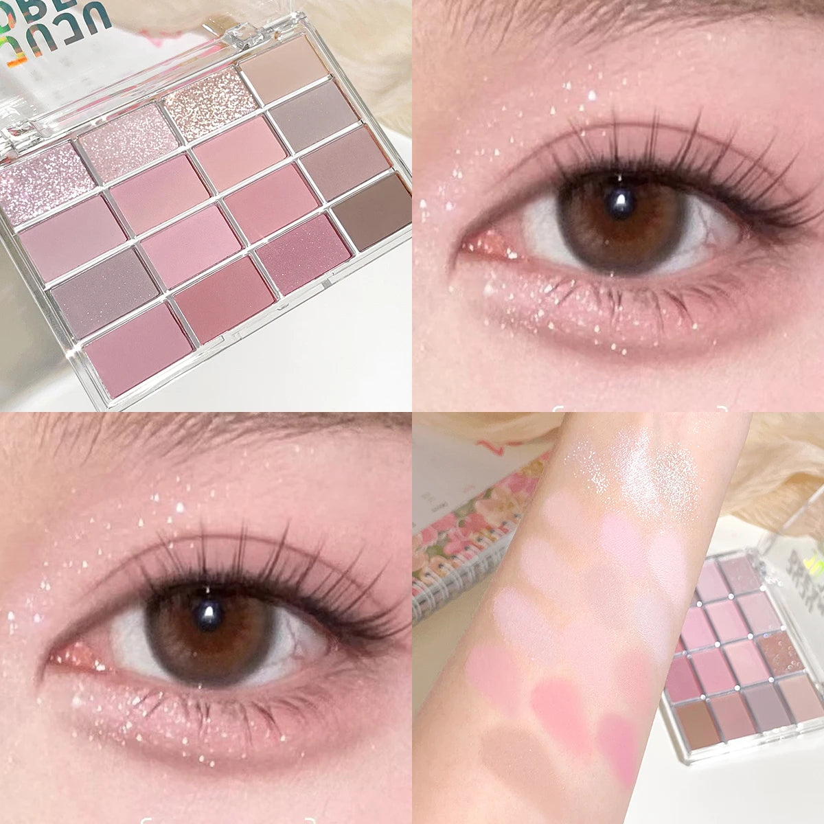 Luxury Glow 16-Color Eyeshadow Palette – Matte & Shimmer Earth Tones, Long-Lasting & Waterproof