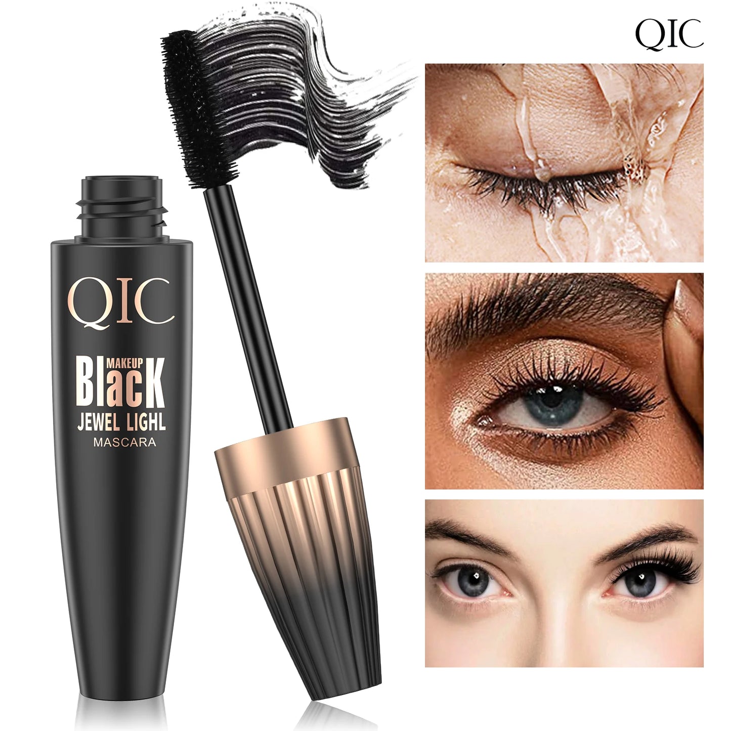 QIC 4D Waterproof Lash Mascara – Long-Lasting Curling & Thickening