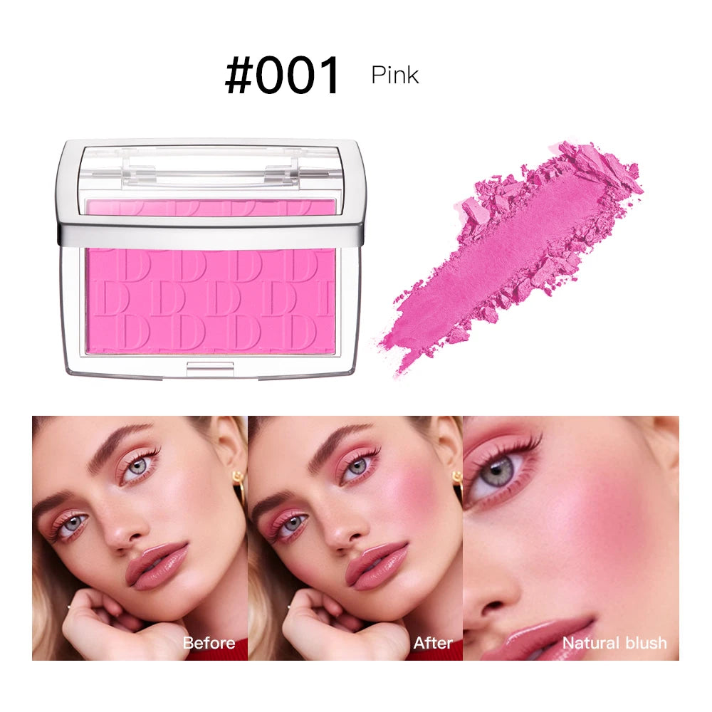 Paleta de rubor mate en relieve LuxuryGlow de 6 colores: alta pigmentación, brillo rosado natural