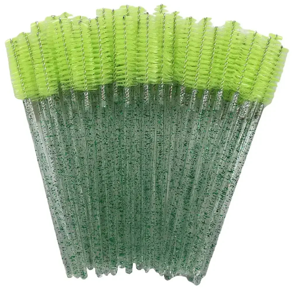HUAZDS 50pcs Disposable Crystal Eyelash Brushes – Mascara Wands & Lash Combs