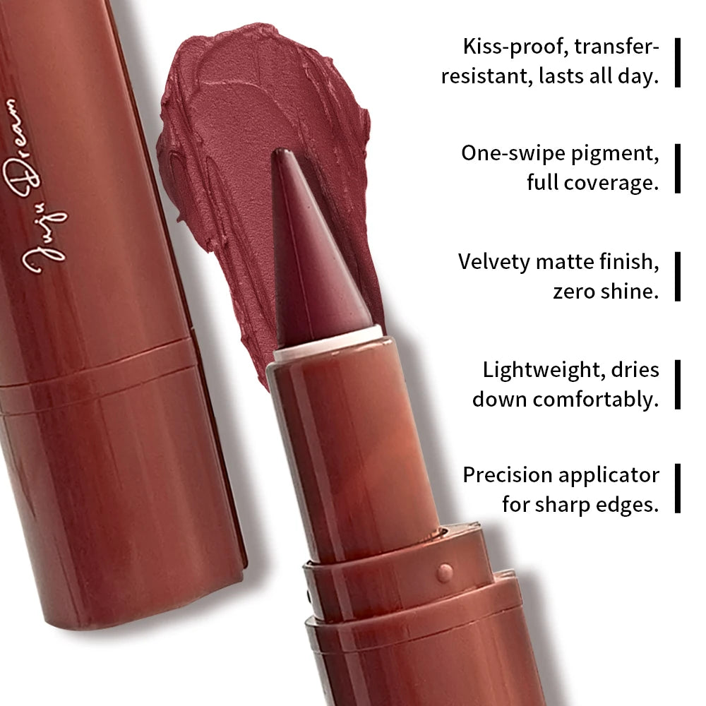 Delineador de labios mate aterciopelado JUJU Dream: duradero, resistente al agua y de aplicación suave.