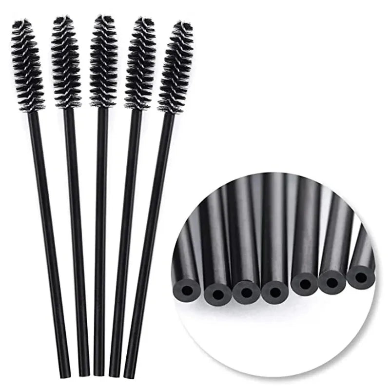 LuxuryGlow Disposable Eyelash & Mascara Wands – 50/1000pcs, Nylon Brush, Perfect for Lash Extensions