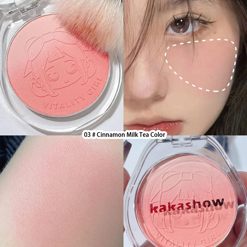 Rubor degradado LuxuryGlow Kakashow – Tono nude natural, acabado mate duradero (4 g)