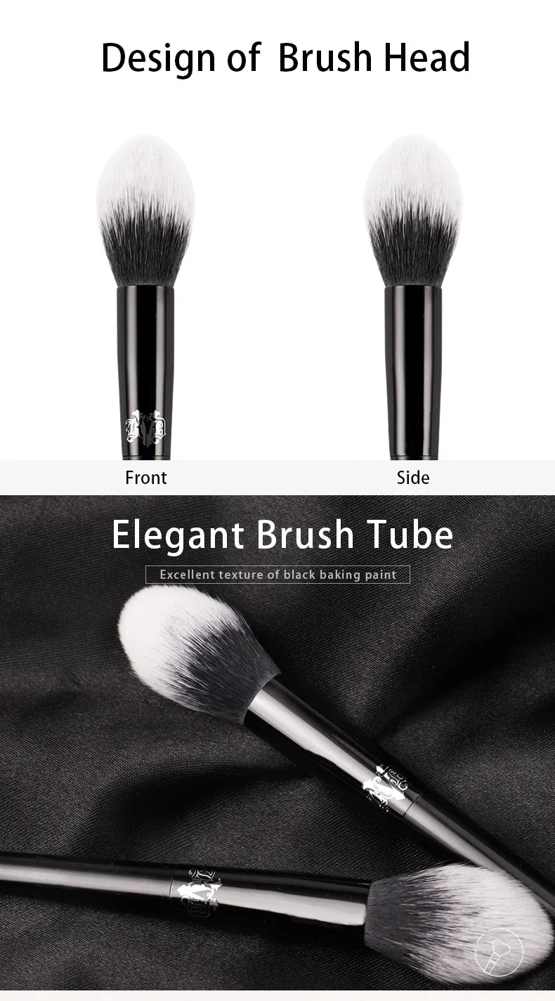 LuxuryGlow Soft Highlight Makeup Brush – Synthetic Fiber Bristles & Sleek Black Handle for Flawless Glow