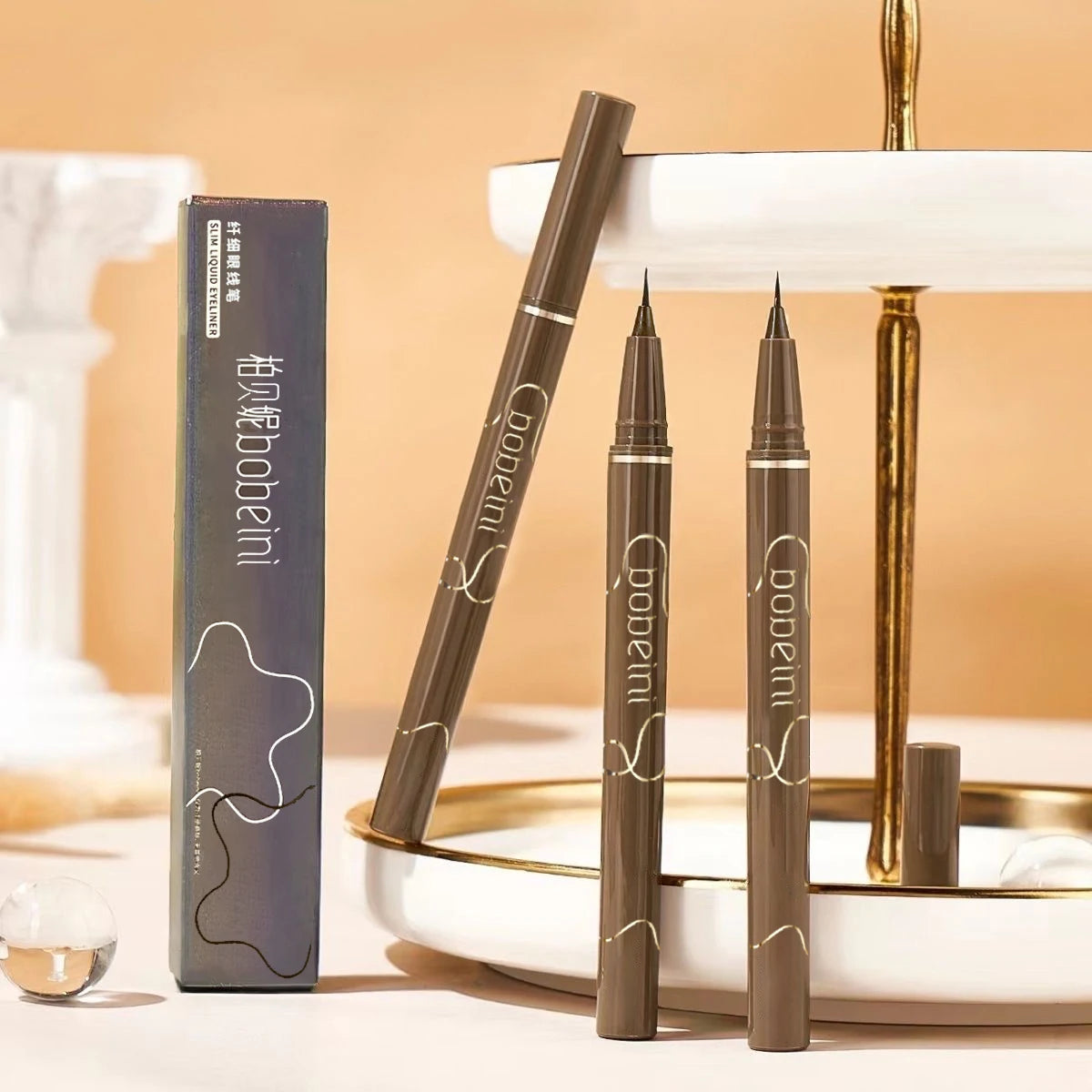 LuxuryGlow Waterproof Slim Brown Eyeliner Pen – Smudge-Proof, Sweat-Resistant, Easy for Beginners