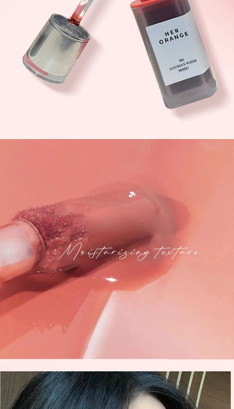 Laca de labios Crystal Gloss de HERORANGE: brillo cristalino, duradero y no pegajoso.