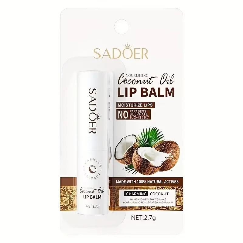Bálsamo labial de coco SADOER: hidratación y nutrición duraderas para hombres y mujeres