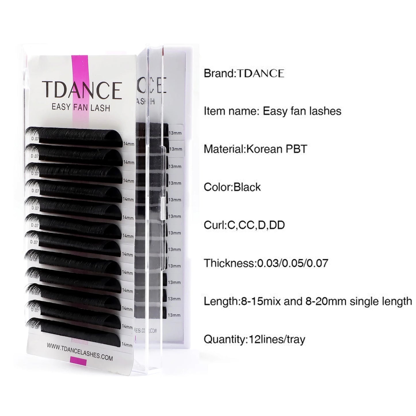 TDANCE Easy Fanning Volume Eyelash Extensions – Self-Blooming Individual Lashes for Fast Application C30