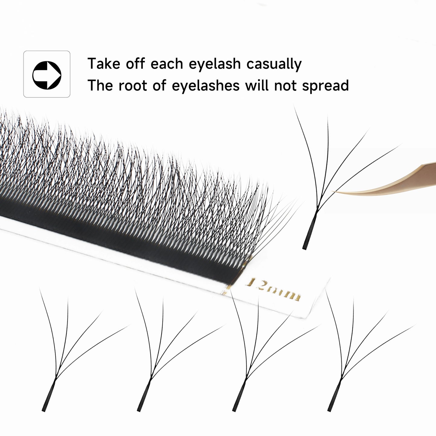 XIUSUZAKI W-Shaped Premade Fan Eyelash Extensions – 2D to 8D Automatic Blooming Lashes C150